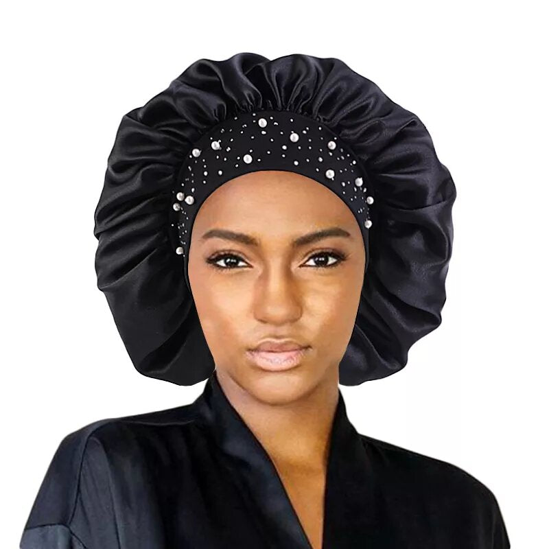 Satin bonnet for beaded hair