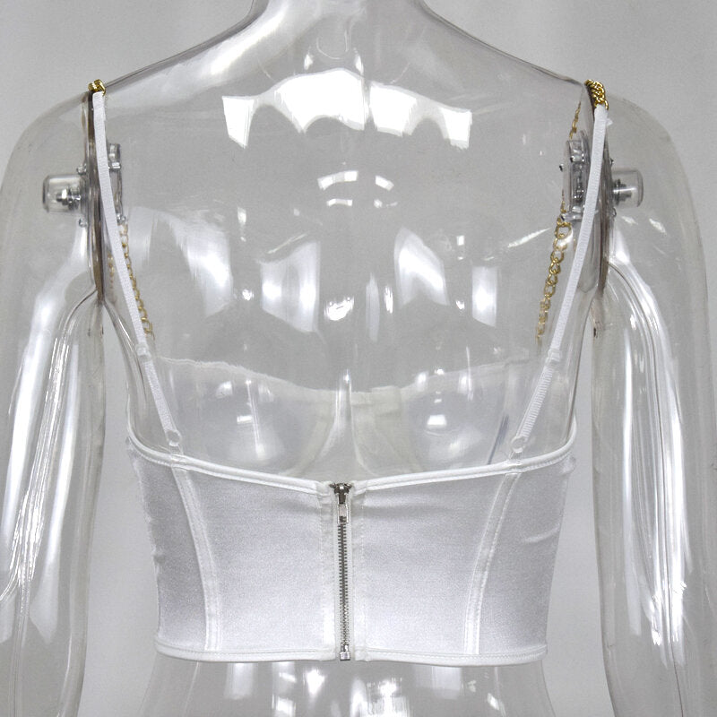 Débardeur blanc Vintage en satin