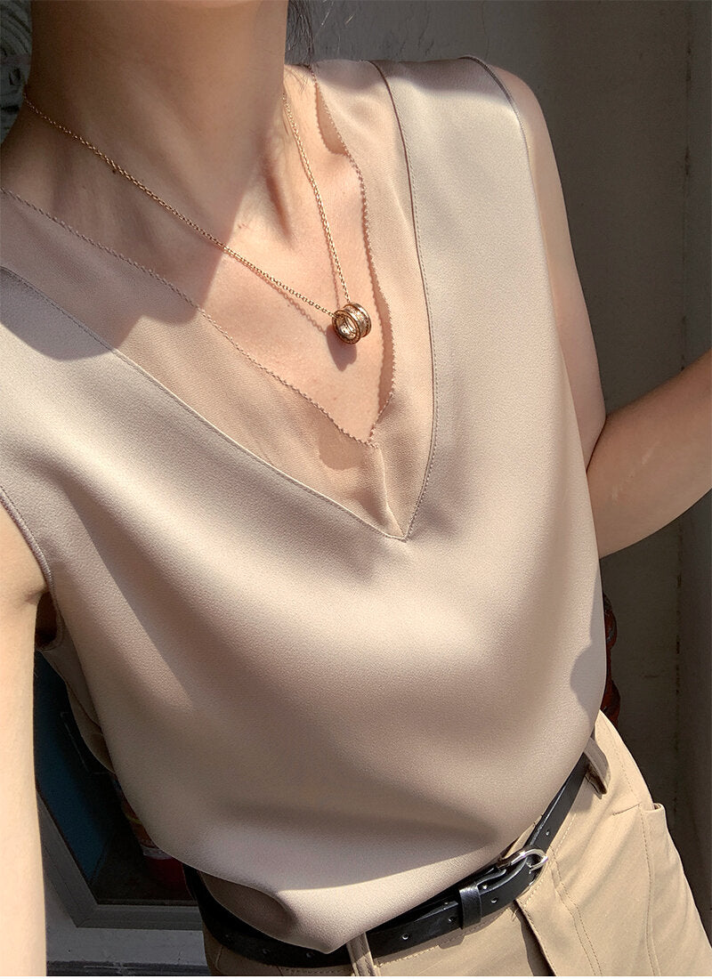 Débardeur satiné Lisa beige
