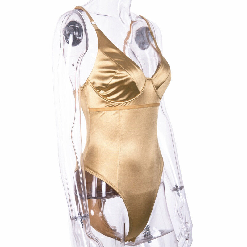 body satin corset doré