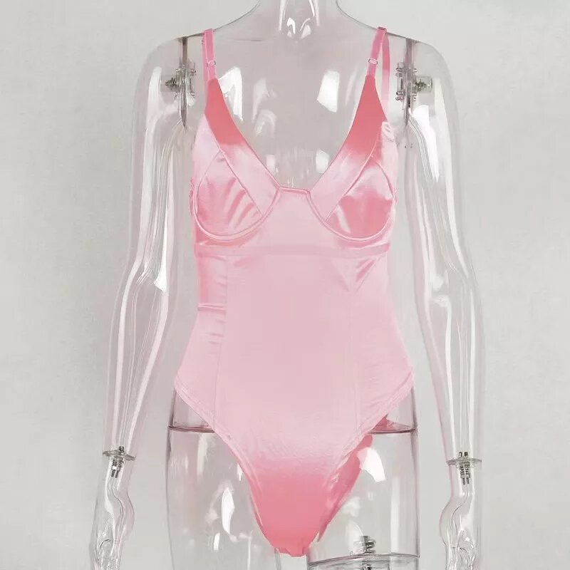 body satin corset rose pale