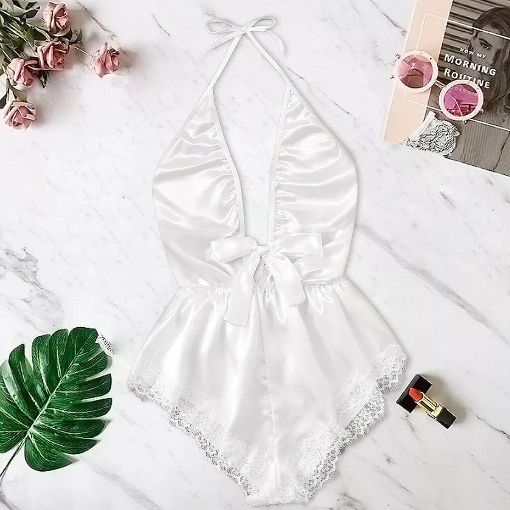 body satin lingerie martika blanc