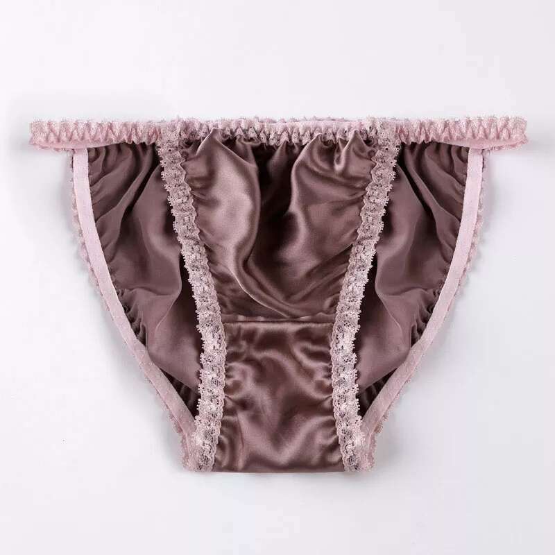 culotte en satin froufrou coline marron clair
