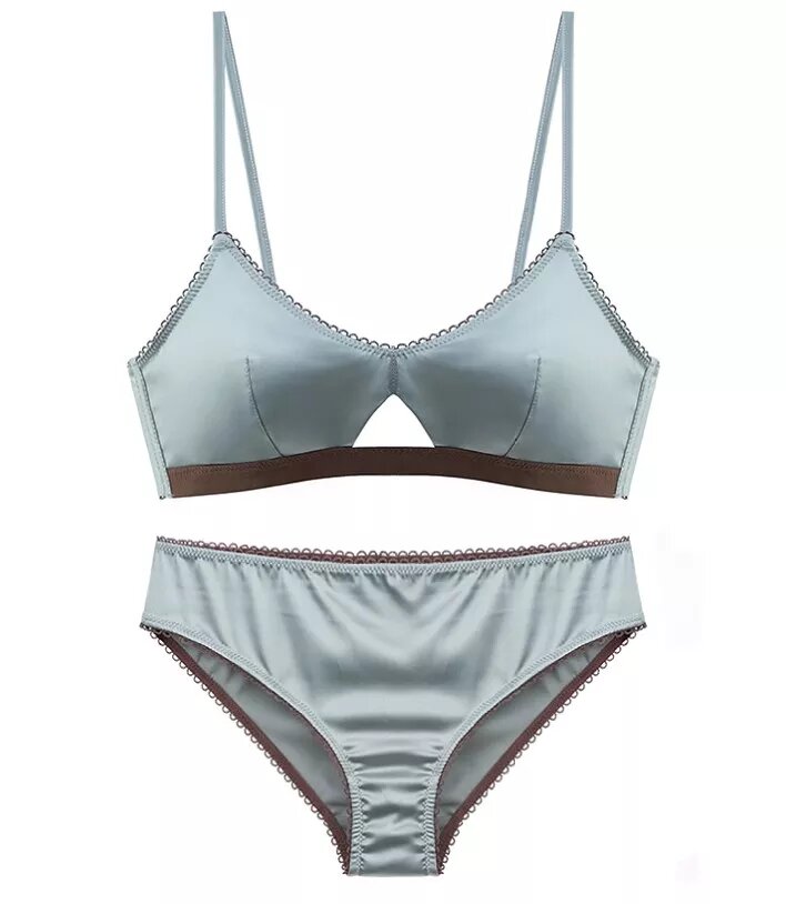 ensemble lingerie Julia satin gris