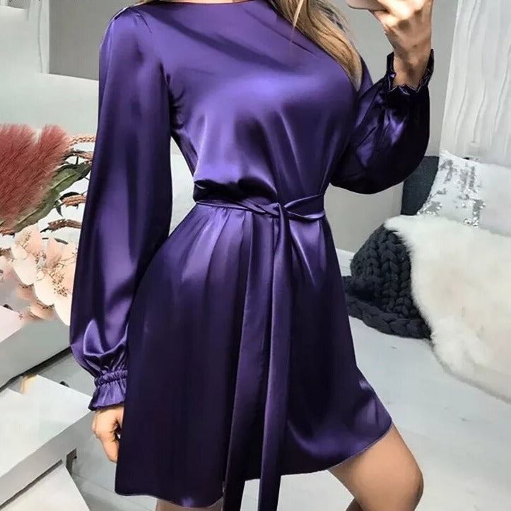Julia purple satin dress – Duchesse Julia purple satin dress – Duchesse