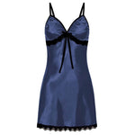 Nuisette en satin bleu