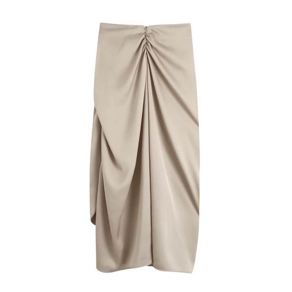 Satin skirt with opening on the side