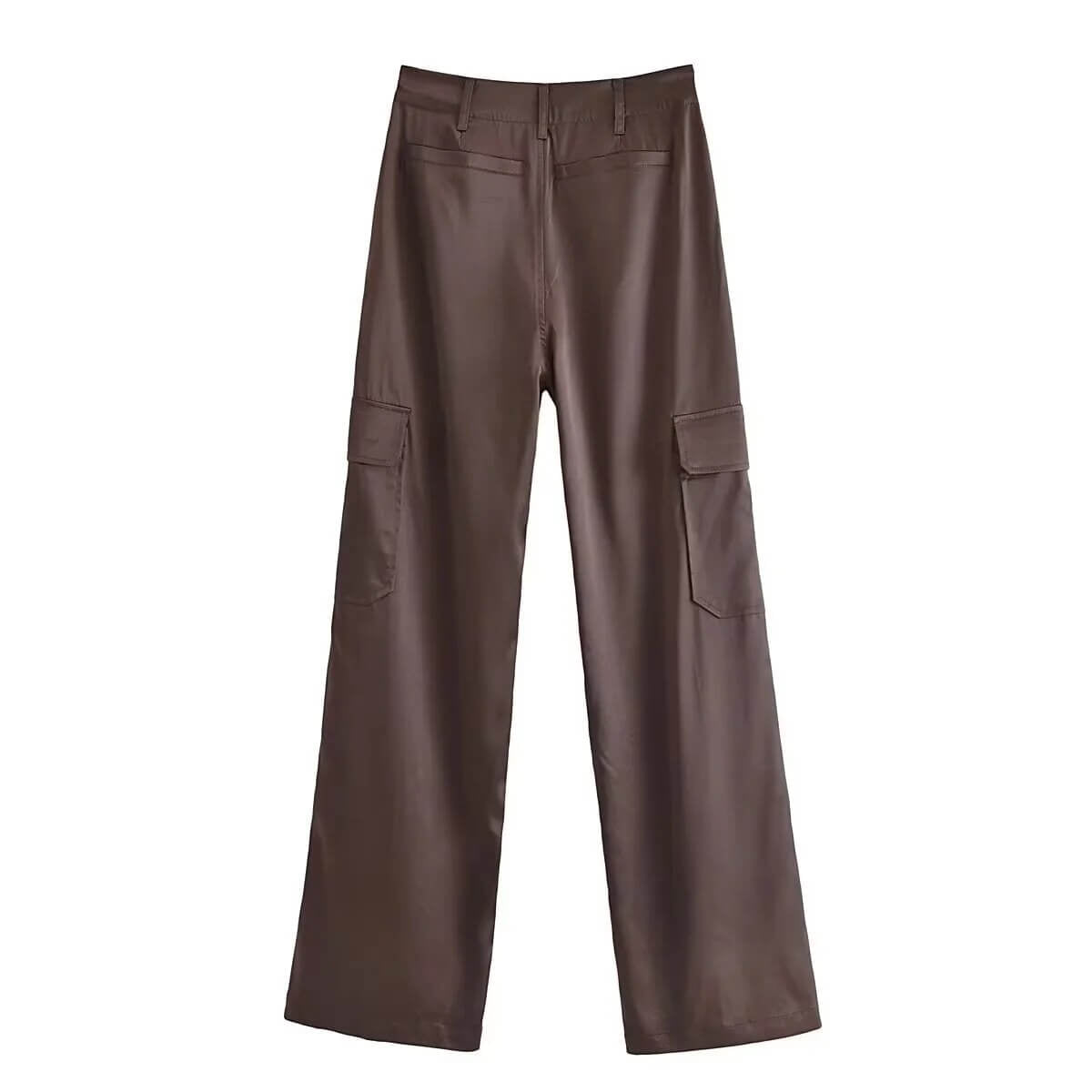 Pantalon en satin marron