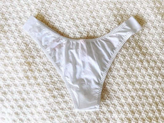 Satin briefs with metallic detail