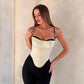 Caraco en satin blanc Joliane