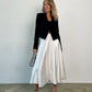 Long beige satin skirt