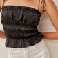 Pleated satin tank top