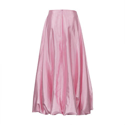 Candy pink satin skirt