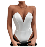 Body en satin blanc