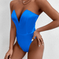 Royal blue satin bodysuit