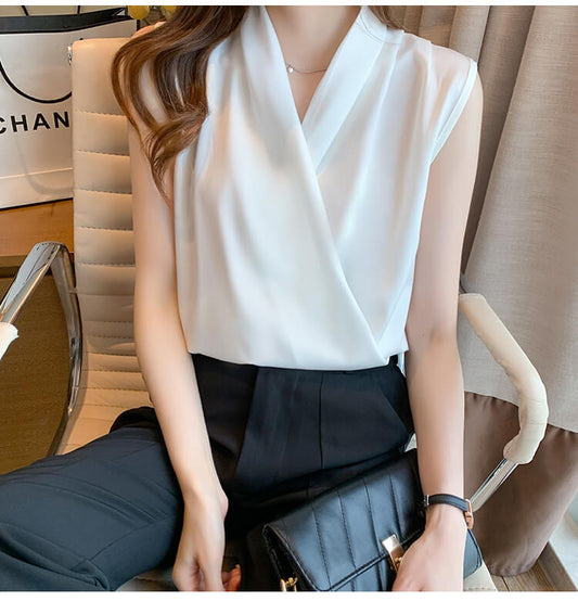 White satin blouse