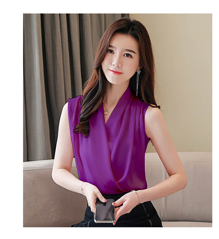 Purple satin blouse