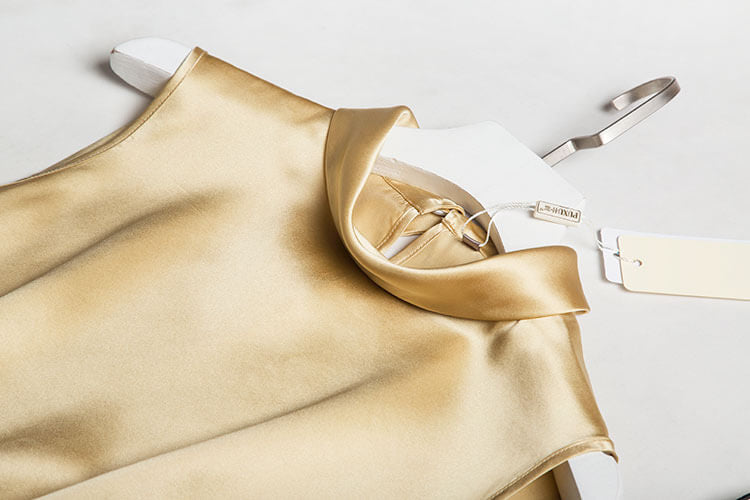 Gold satin camisole with collar
