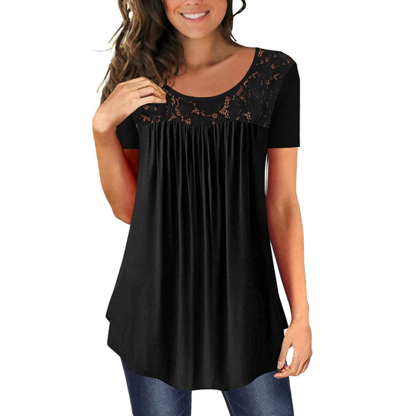Black satin and lace top