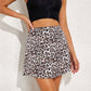 White satin skirt with leopard print