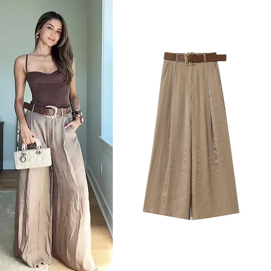 Pantalon en satin Mathilde