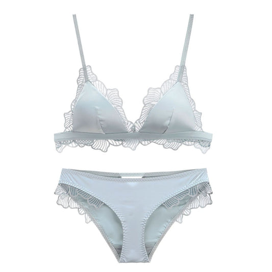 Ensemble de lingerie simple à dentelle gris