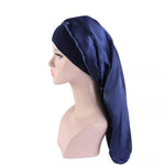 Bonnet satin pour cheveux Extra Large bleu nuit