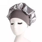 Bonnet satin pour cheveux médium gris
