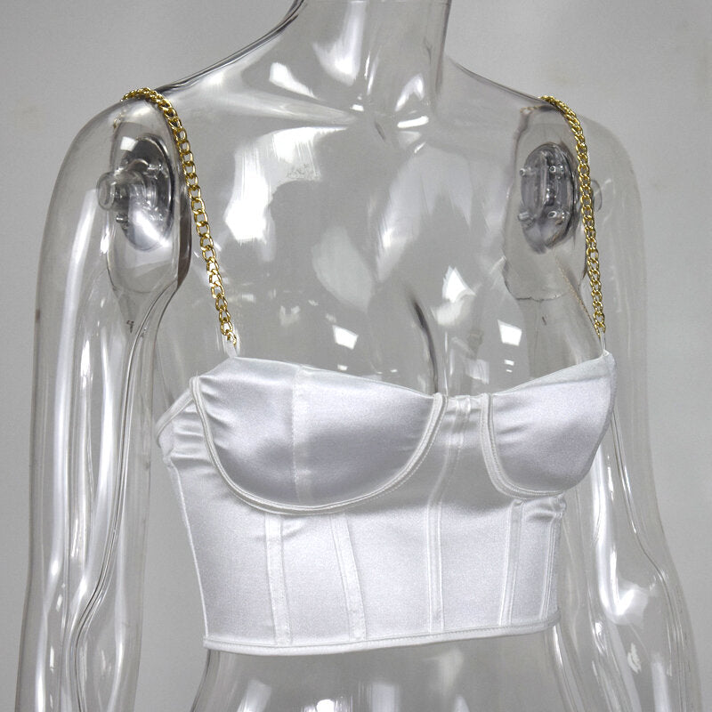Débardeur Vintage satiné blanc