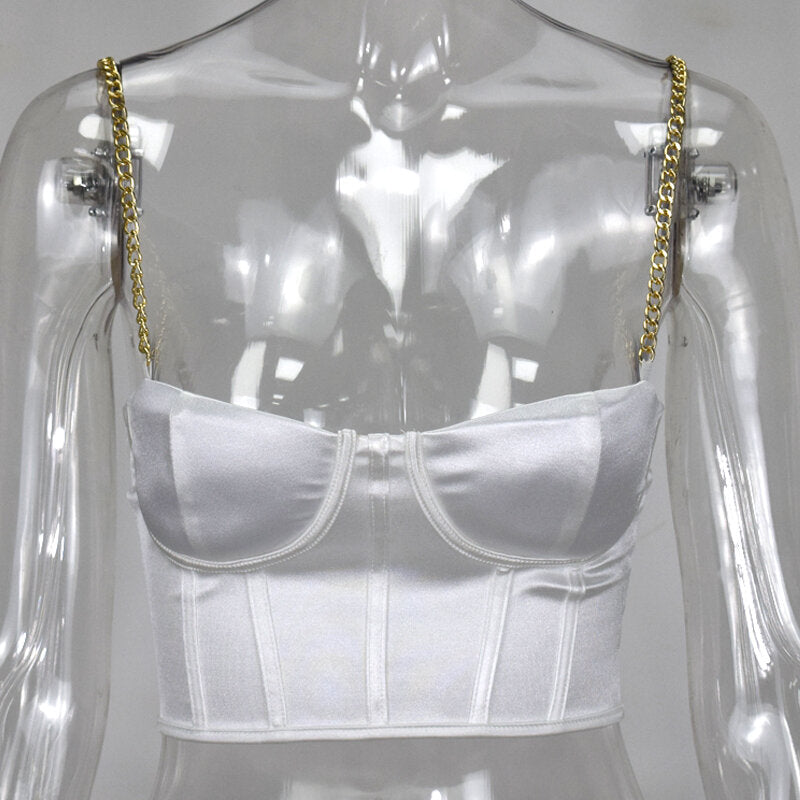 Débardeur en satin Vintage blanc