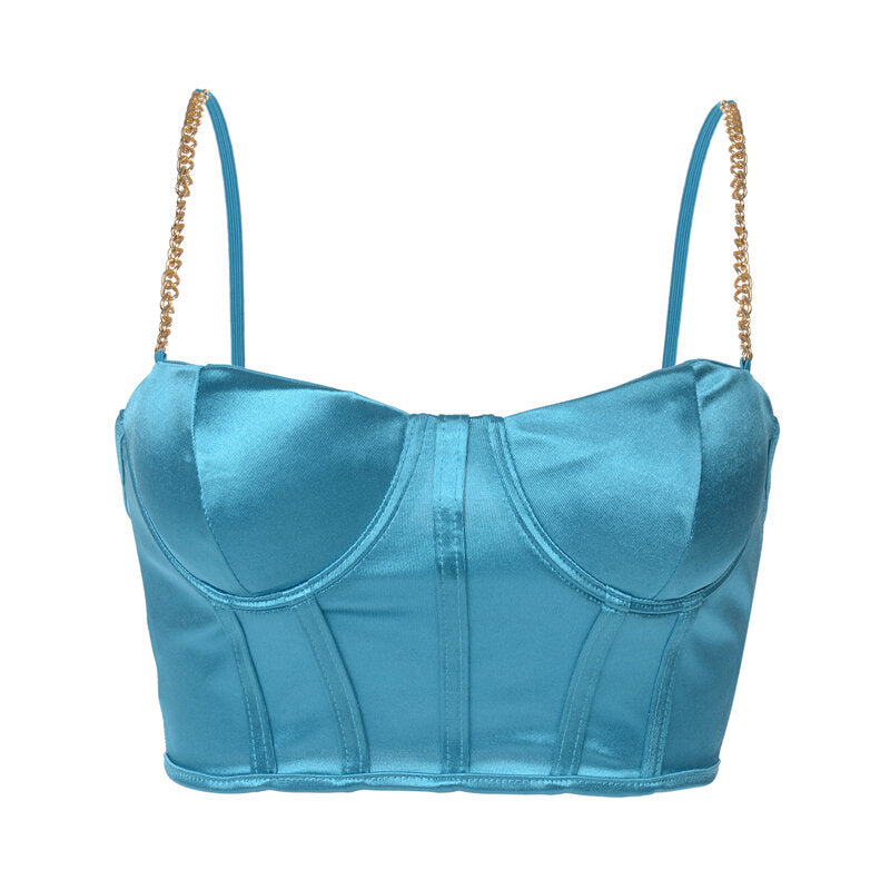 Débardeur satiné Vintage bleu