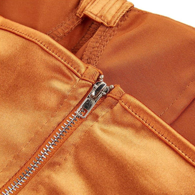 Débardeur Vintage en satin caramel