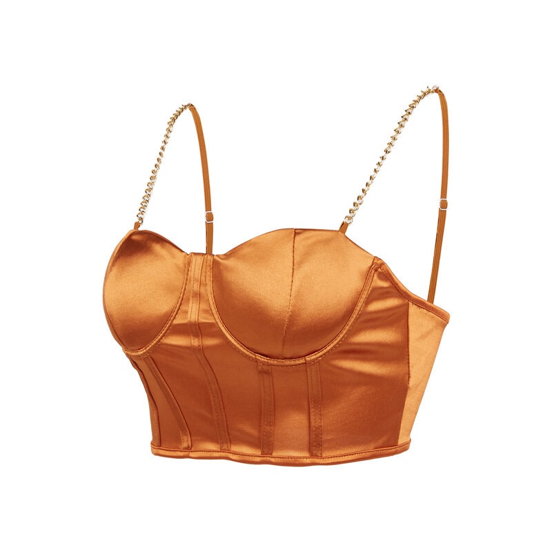 Débardeur satiné Vintage caramel