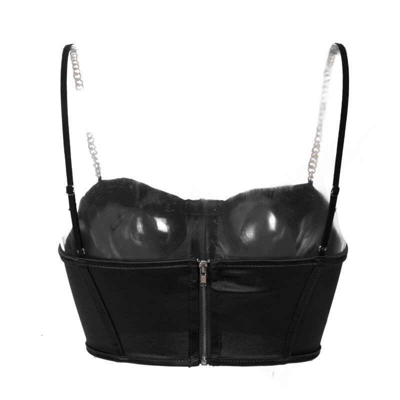 Débardeur Vintage en satin noir