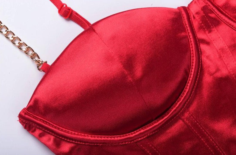 Débardeur satiné Vintage rouge