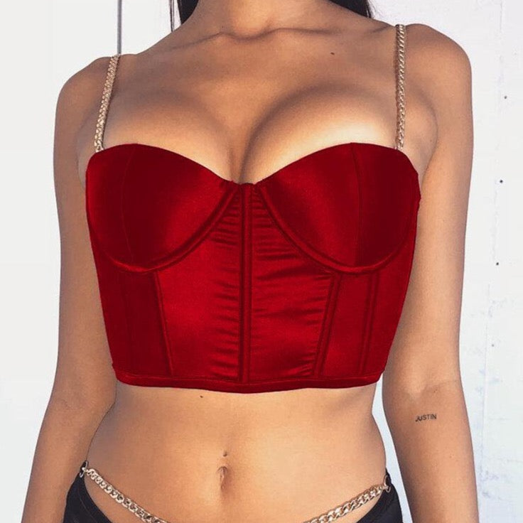 Débardeur en satin Vintage rouge