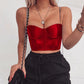 Débardeur en satin rouge Vintage