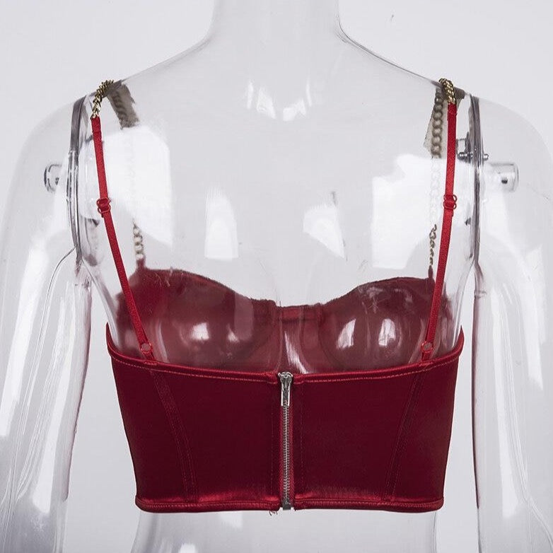 Débardeur satiné rouge Vintage