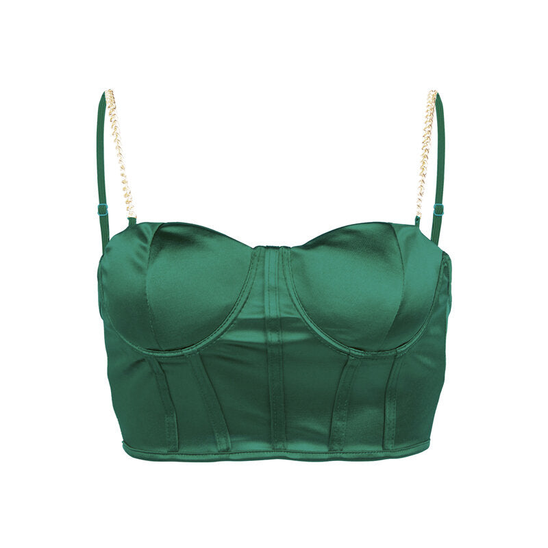 Débardeur en satin Vintage vert