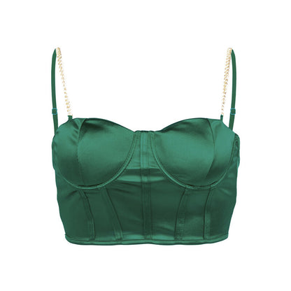 Débardeur en satin Vintage vert
