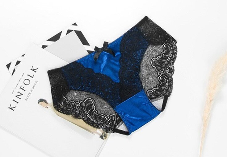 Culotte en satin Eva bleu