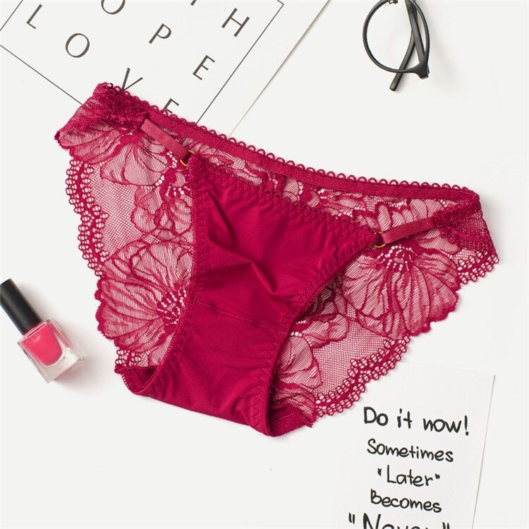 Culotte en satin et dentelle July rouge