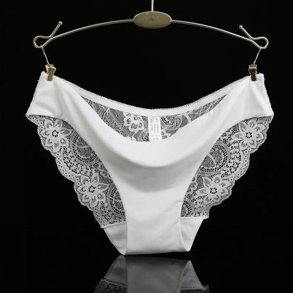 Culotte en satin et dentelle Sophie blanc