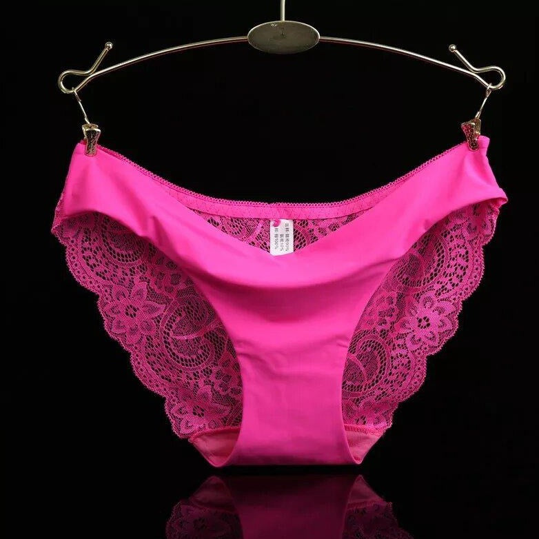 Culotte en satin et dentelle Sophie fuchsia