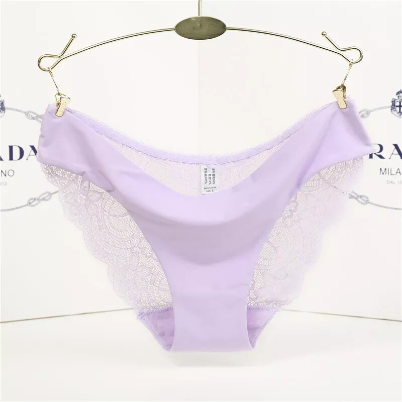 Culotte en satin et dentelle Sophie mauve