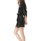 Kimono satiné noir pour femme