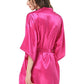 Kimono satiné fuchsia pour femme