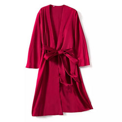 Peignoir en satin Alma rouge