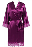 Peignoir Lita en satin violet