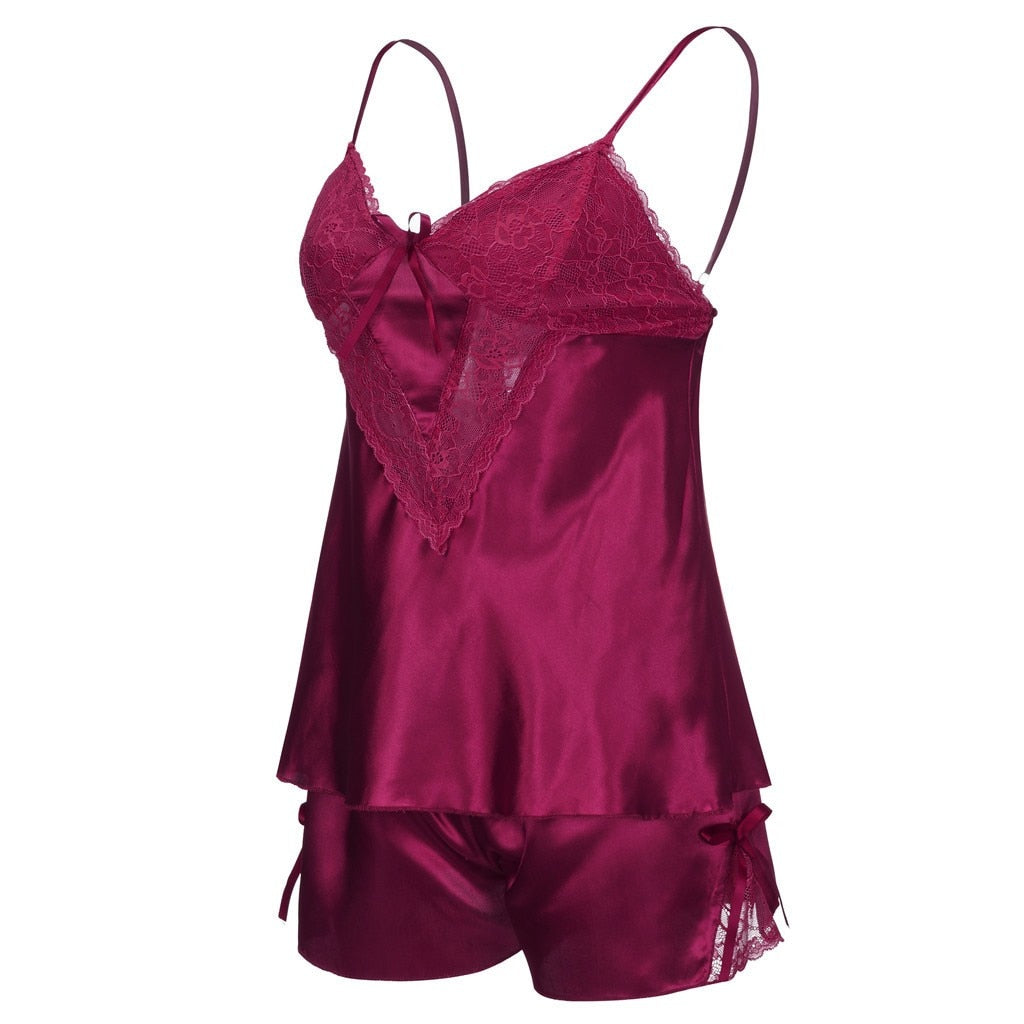 Pyjama rouge satin Vita